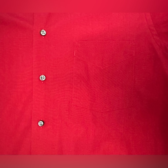 Arrow Company Men's Dress Shirt. 15” Collar. Size 32/33 Red Button Up Pocket. - Picture 6 of 8